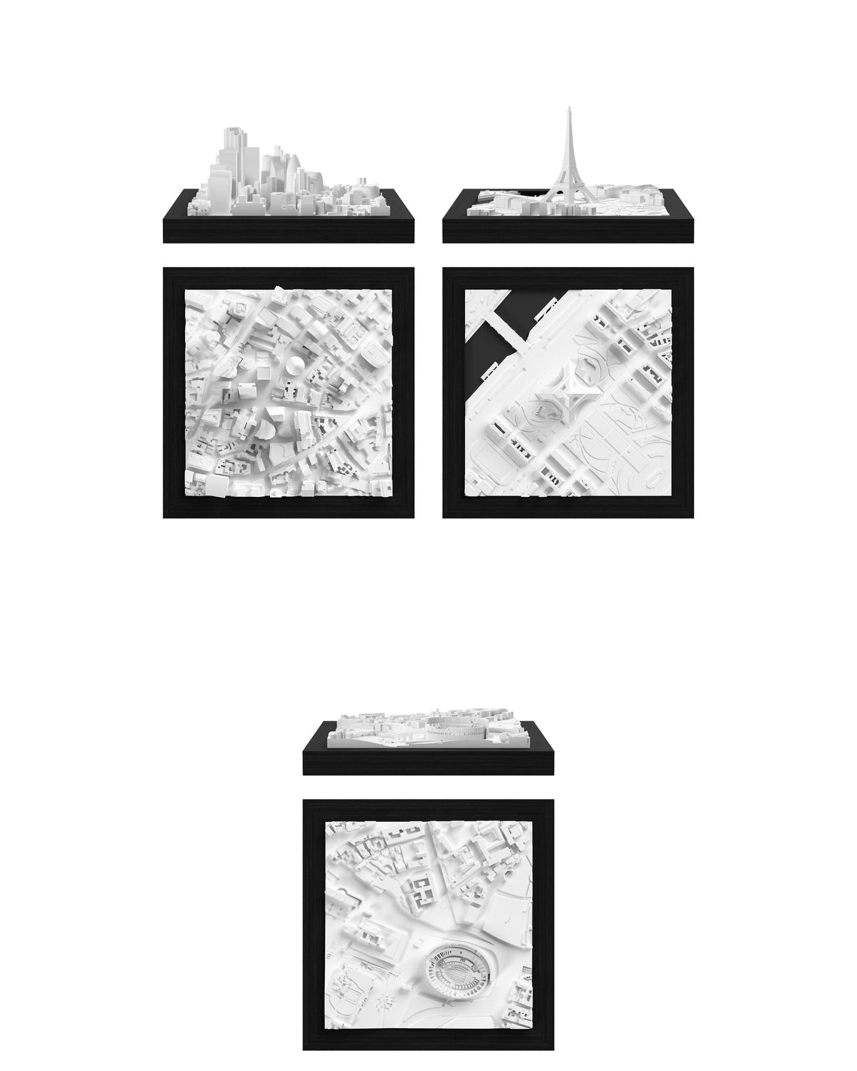 Europe Set: London - City, Paris - Eiffel Tower, Rome - Colosseum CUBE 3D city models - CITYFRAMES