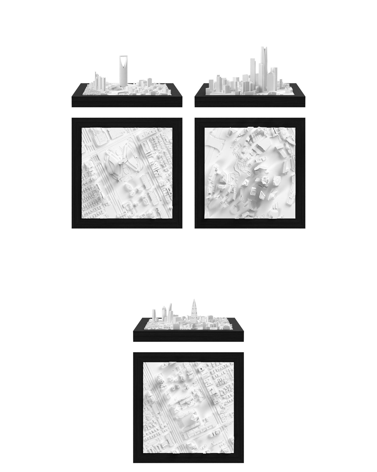 Riyadh Set: Riyadh - Kingdom Tower, Riyadh - KAFD, Riyadh - Al Faisaliah Tower CUBE 3D city models - CITYFRAMES